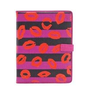 Marc by Marc Jacobs Easy Tech RED Ipad Case Tablet Book Stripey Lips
